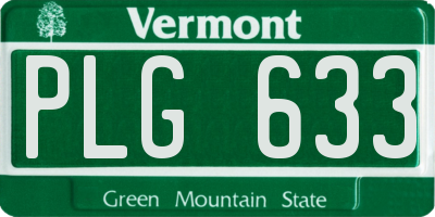 VT license plate PLG633