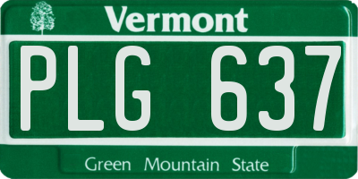 VT license plate PLG637
