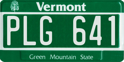 VT license plate PLG641