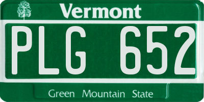 VT license plate PLG652