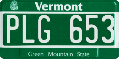 VT license plate PLG653