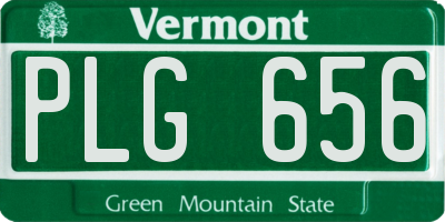 VT license plate PLG656