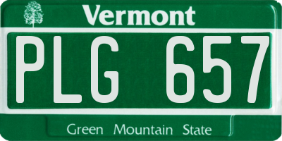 VT license plate PLG657