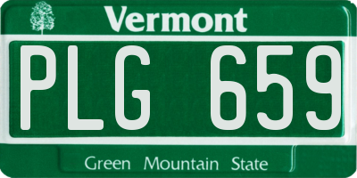 VT license plate PLG659