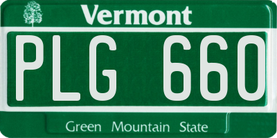VT license plate PLG660