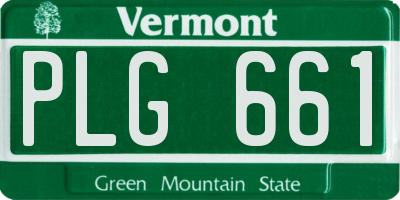 VT license plate PLG661