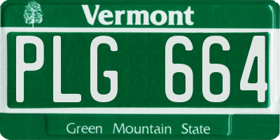 VT license plate PLG664