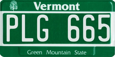 VT license plate PLG665
