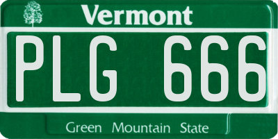 VT license plate PLG666
