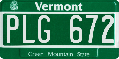 VT license plate PLG672
