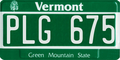 VT license plate PLG675