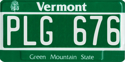 VT license plate PLG676