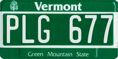 VT license plate PLG677
