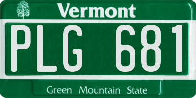 VT license plate PLG681