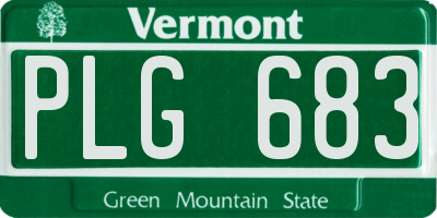 VT license plate PLG683