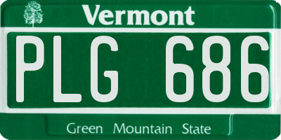 VT license plate PLG686