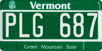 VT license plate PLG687