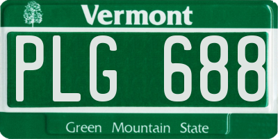 VT license plate PLG688