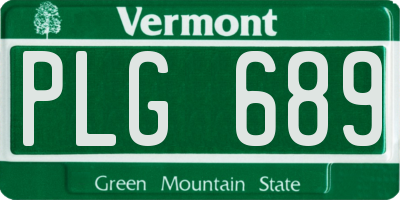 VT license plate PLG689
