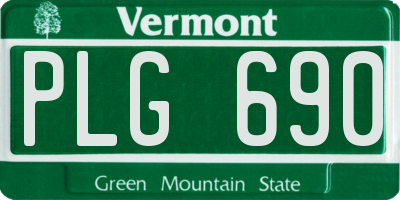 VT license plate PLG690