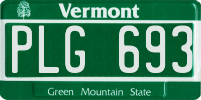 VT license plate PLG693