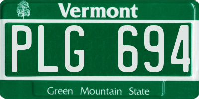 VT license plate PLG694