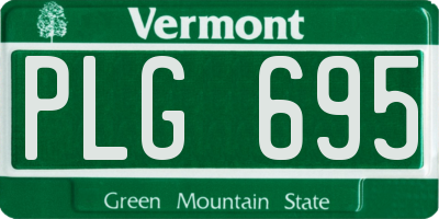 VT license plate PLG695