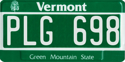 VT license plate PLG698