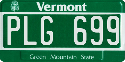VT license plate PLG699