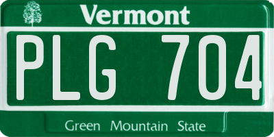 VT license plate PLG704
