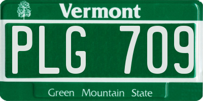 VT license plate PLG709