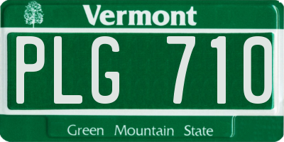 VT license plate PLG710