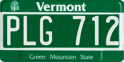 VT license plate PLG712