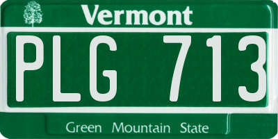 VT license plate PLG713