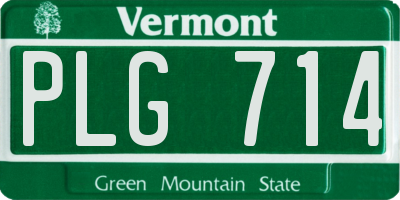 VT license plate PLG714