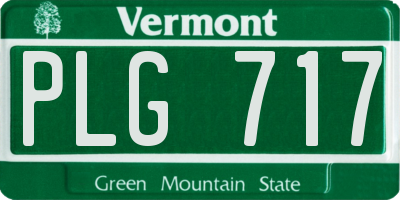 VT license plate PLG717
