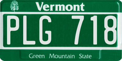 VT license plate PLG718
