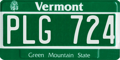 VT license plate PLG724