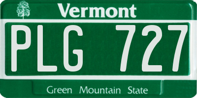 VT license plate PLG727