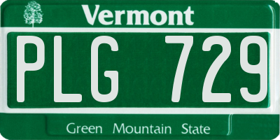 VT license plate PLG729