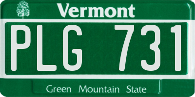 VT license plate PLG731