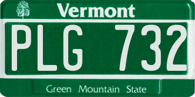 VT license plate PLG732
