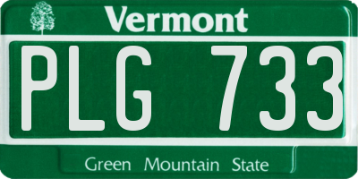 VT license plate PLG733