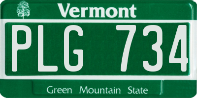 VT license plate PLG734