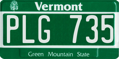 VT license plate PLG735