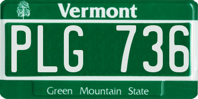 VT license plate PLG736