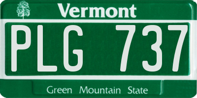 VT license plate PLG737