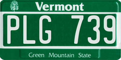VT license plate PLG739