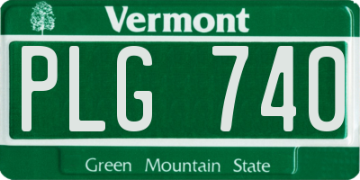 VT license plate PLG740