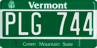 VT license plate PLG744